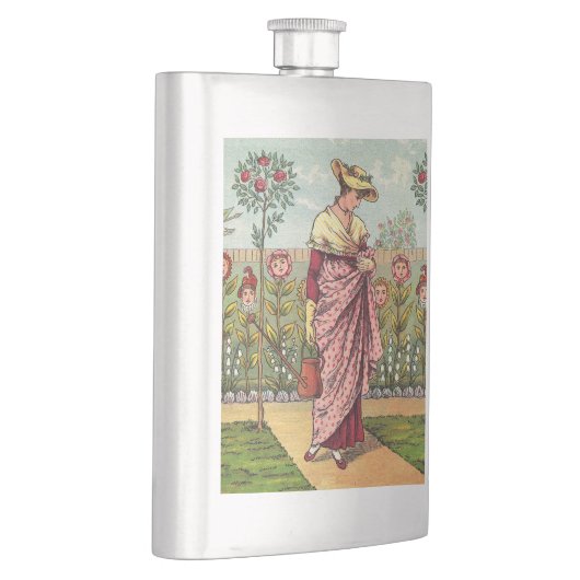 ガーデングローフラワーウーマンアートアンティーク フラスク (右)