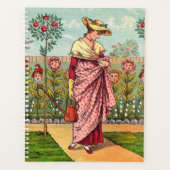 ガーデングローフラワーウーマンアートアンティーク プランナー手帳 (正面)