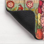 ガーデングローフラワーウーマンアートアンティーク マウスパッド (コーナー)