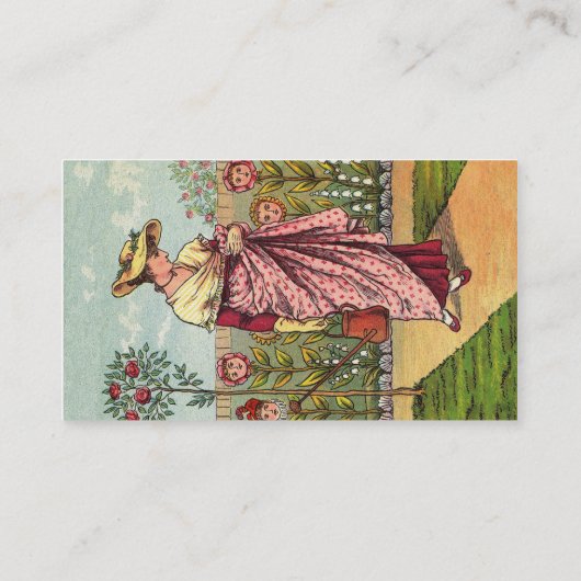 ガーデングローフラワーウーマンアートアンティーク 名刺 (裏面)