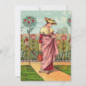 ガーデングローフラワーウーマンアートアンティーク 招待状 (裏面)