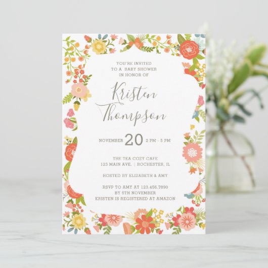 ガーデングローリーベビーシャワー招待状 招待状 (スタンド正面)