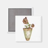 ガーデンコレクション・鉢植えの花Ladybug付き マグネット (正面/裏面)