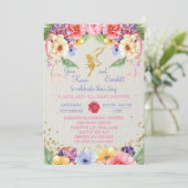 ガーデンゴールデンフェアリーベイビーシャワー招待状 招待状 (スタンド正面)