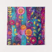 ガーデンサイケデリック – ウィムジー開花 タペストリー (正面)