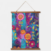 ガーデンサイケデリック – ウィムジー開花 吊り下げ型タペストリー (正面)