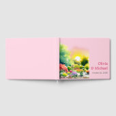 ガーデンサンライズウォーター色カラフルフローラ結婚ズ ゲストブック (全面)