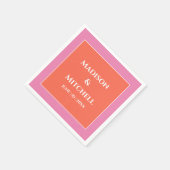 ガーデンサンライズピンクオレンジウォーター結婚カラー スタンダードカクテルナプキン (角)