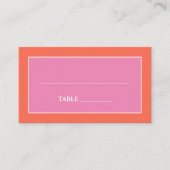 ガーデンサンライズピンクオレンジウォーター結婚カラー プレイスカード (正面)