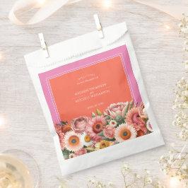 ガーデンサンライズピンクオレンジモダンフローラ結婚ズ フェイバーバッグ