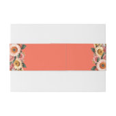 ガーデンサンライズピンクオレンジモダンフローラ結婚ズ 招待状ベリーバンド (裏面例)