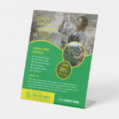 ガーデンサービスと造園サービス 台座サイン (正面)