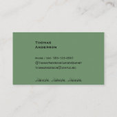 ガーデンサービスミニマリストグリーンとブラック 名刺 (裏面)