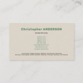 ガーデンサービス – ツールモノグラム 名刺 (裏面)