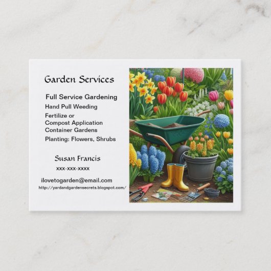 ガーデンサービス/庭師 名刺 (正面)
