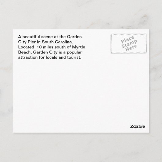 ガーデンシティサウスカロライナはがき ポストカード (裏面)