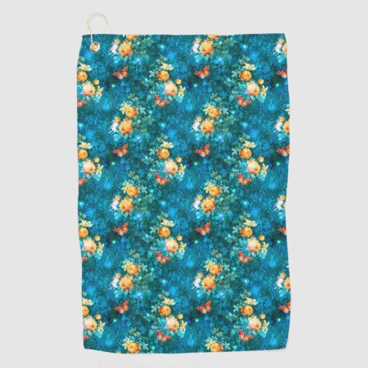 ガーデンシリーズの妖精デザイン11 ゴルフタオル (正面)