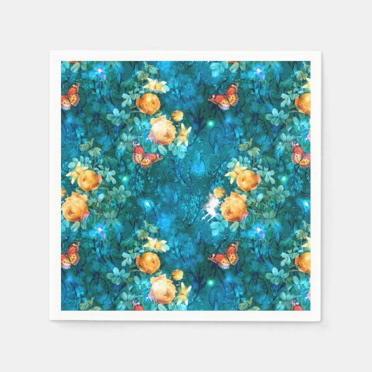 ガーデンシリーズの妖精デザイン11 スタンダードカクテルナプキン (正面)