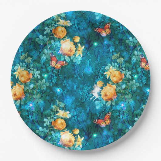 ガーデンシリーズの妖精デザイン11 ペーパープレート (正面)