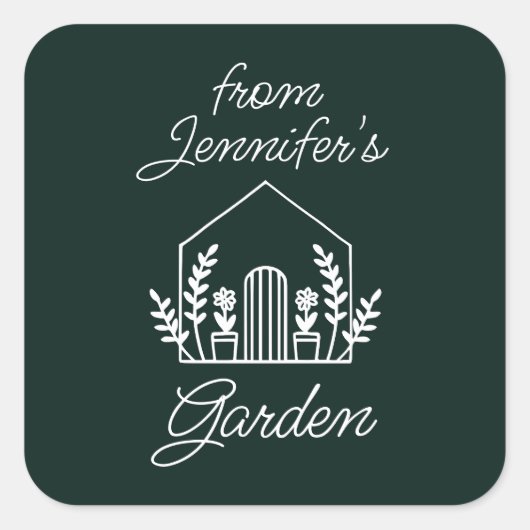 ガーデンシール、名前をカスタムするクラシックシール スクエアシール (正面)