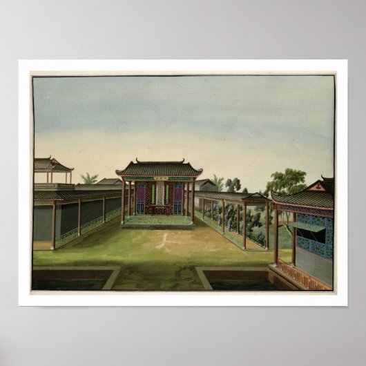 ガーデンシーン， c.1820-40 (紙付き) 2 ポスター (正面)