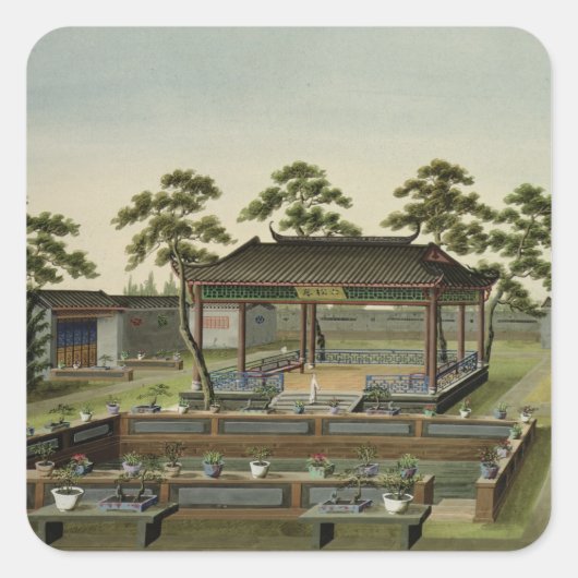 ガーデンシーン、c.1820-40(紙付き) 4 スクエアシール (正面)