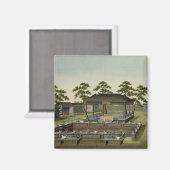 ガーデンシーン、c.1820-40(紙付き) 4 マグネット (正面/裏面)