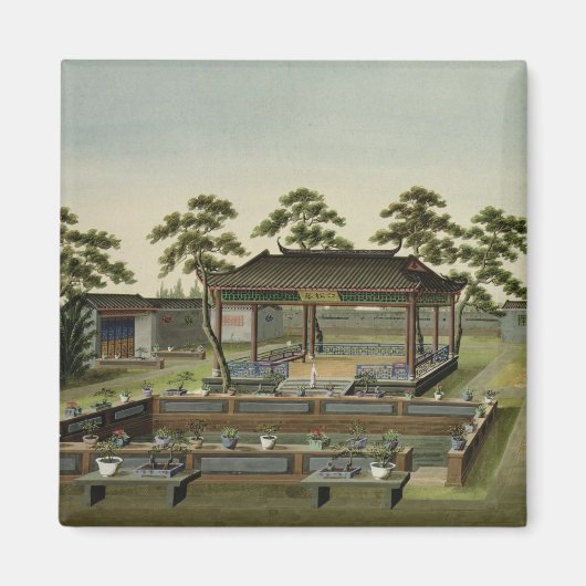 ガーデンシーン、c.1820-40(紙付き) 4 マグネット (正面)
