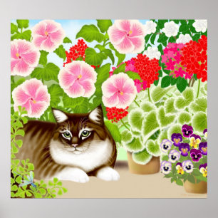 ガーデンジャングルポスターのタイガーキャット ポスター