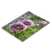 ガーデンジャーナルポピーフローラピンクパープルノートブック ノートブック (左側)