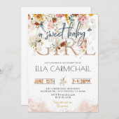 ガーデンスイートベビーガールベビーシャワー招待状 招待状 (正面/裏面)
