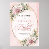 ガーデンスタイル ダスティピンク 結婚式前夜祭 ウェルカム ポスター (正面)