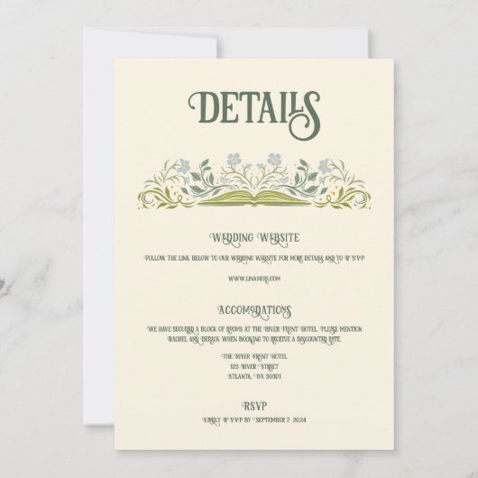 ガーデンストーリーブックフェアリータリー結婚式招待状 招待状 (裏面)