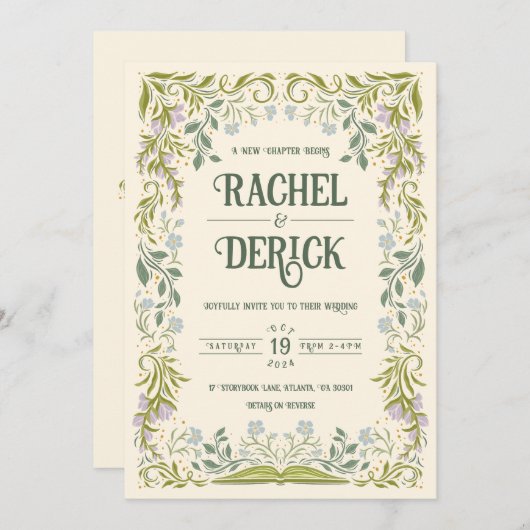 ガーデンストーリーブックフェアリータリー結婚式招待状 招待状 (正面/裏面)