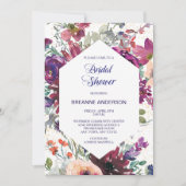 ガーデンスプラッシュモダンフローラブライダルシャワー 招待状 (正面)
