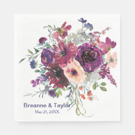 ガーデンスプラッシュモダンフローラ結婚ズ スタンダードランチョンナプキン