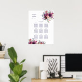 ガーデンスプラッシュ結婚フローラのディナー席表 ポスター (ホームオフィス)