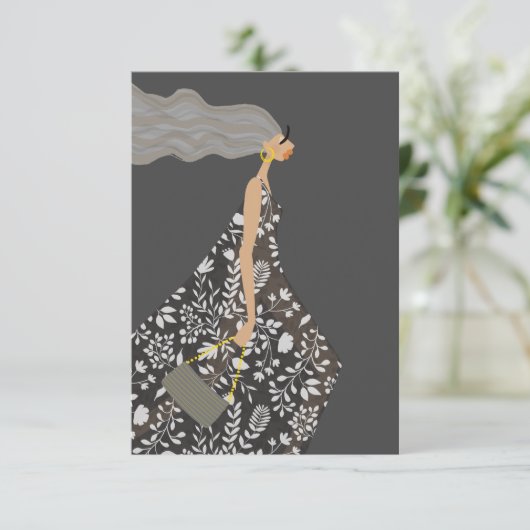 ガーデンスワッグファッショニスタファッションイラストレーション サンキューカード (スタンド正面)