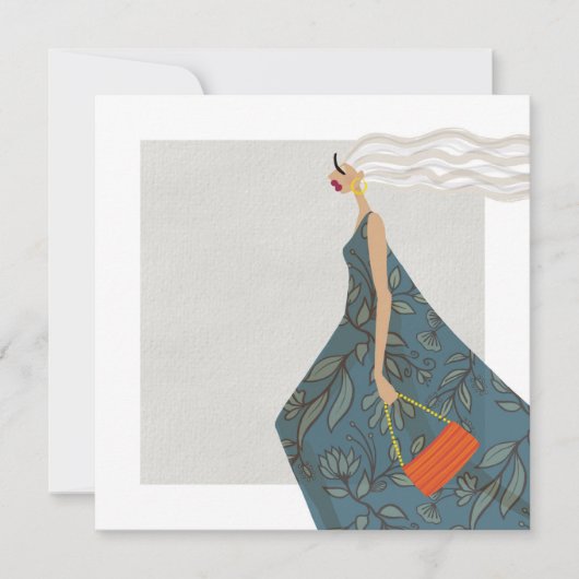 ガーデンスワッグファッショニスタファッションイラストレーション 招待状 (正面)