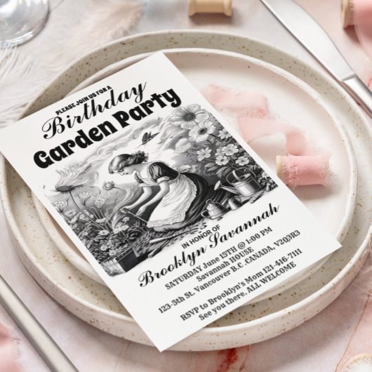 ガーデンズウィスパーガーデンパーティの招待状 ポストカード