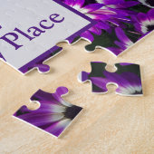 ガーデンズマイハッピープレイスパープルフラワーフローラ ジグソーパズル (側面)