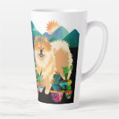 ガーデンズメイクミースマイルラップのまわりにデザインマグカップ カフェラテマグ (右)