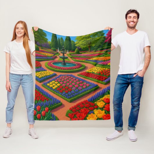 ガーデンセレニティ – 春ビベス フリースブランケット (インサイチュ)