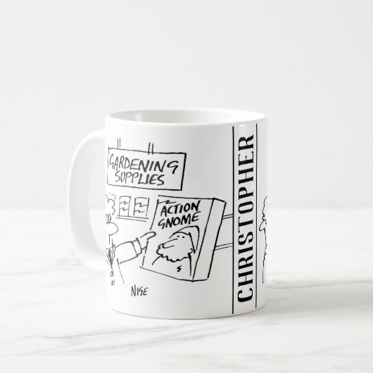 ガーデンセンターのアクション格言。庭師 コーヒーマグカップ (正面左)