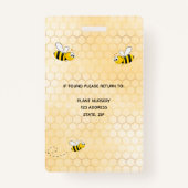 ガーデンセンターの従業員の写真でこぼこ蜂の黄色 バッジ (裏面)