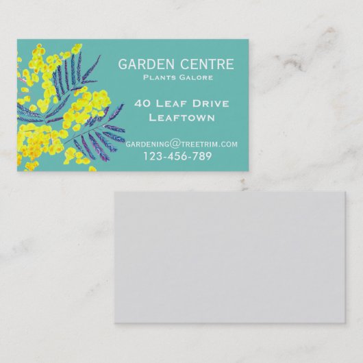 ガーデンセンターオーストラリアのガラガラの植物と木 名刺 (正面/裏面)