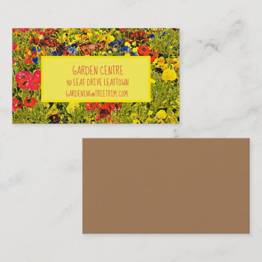 ガーデンセンターモダンカラフルケシ野花 名刺 (正面/裏面)