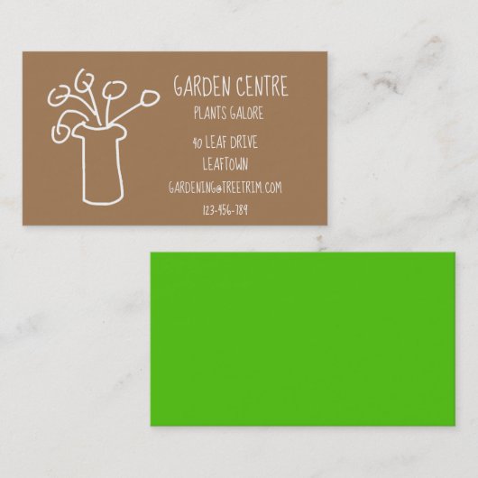 ガーデンセンターモダンシンプル白い花 名刺 (正面/裏面)