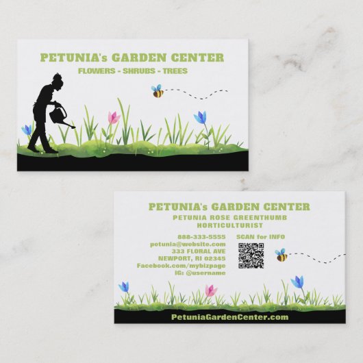 *～*ガーデンセンター子供部屋園芸モダン家  名刺 (正面/裏面)