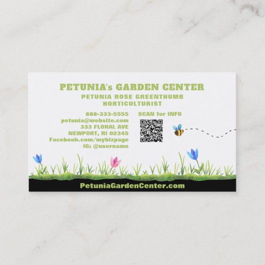 *~*ガーデンセンター子供部屋園芸モダン家 名刺 (裏面)